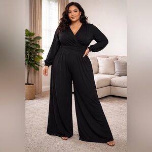 Chic Black Long Sleeve Jumpsuit